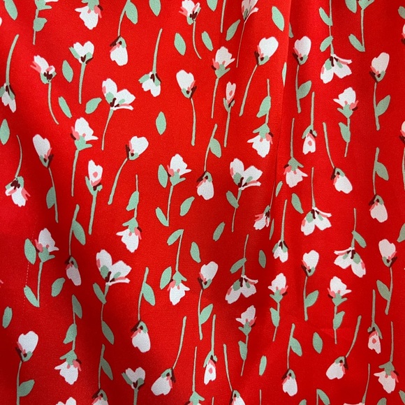 Red Ruffled Midi Dress - Picture 6 of 9